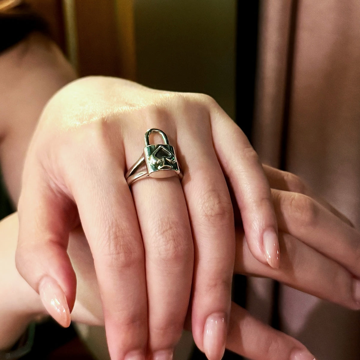 Spade Lock Ring 桃心鎖戒指