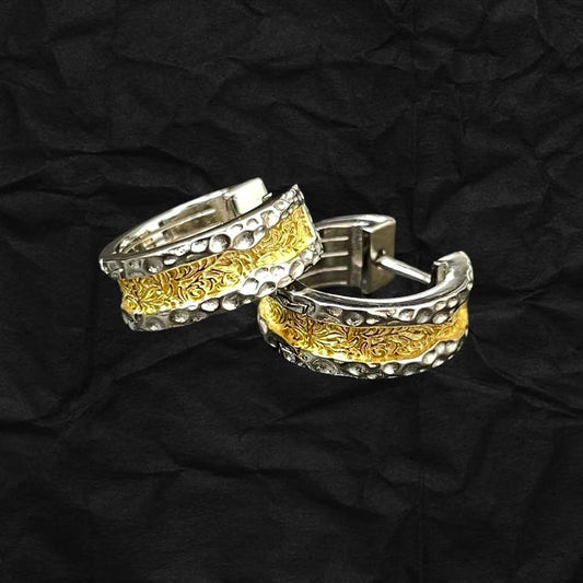 Handmade Hoop Earrings 手工唐草紋金圈耳環