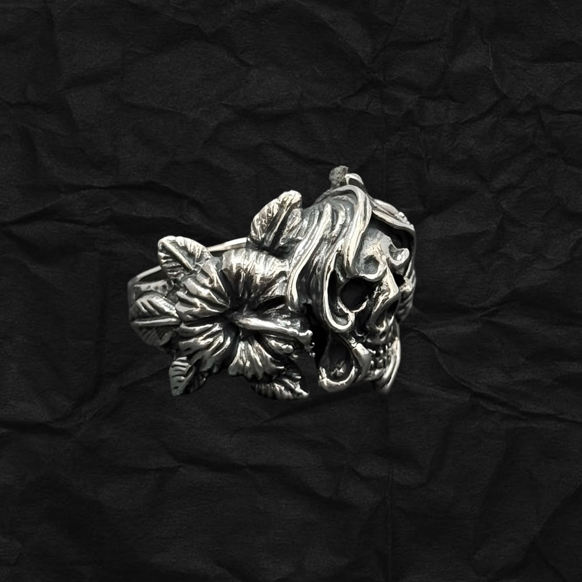 Aloha Skull Ring 朱槿花骷髏戒指