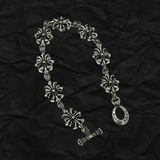 Floral Cross Bracelet 十字花OT扣手鏈