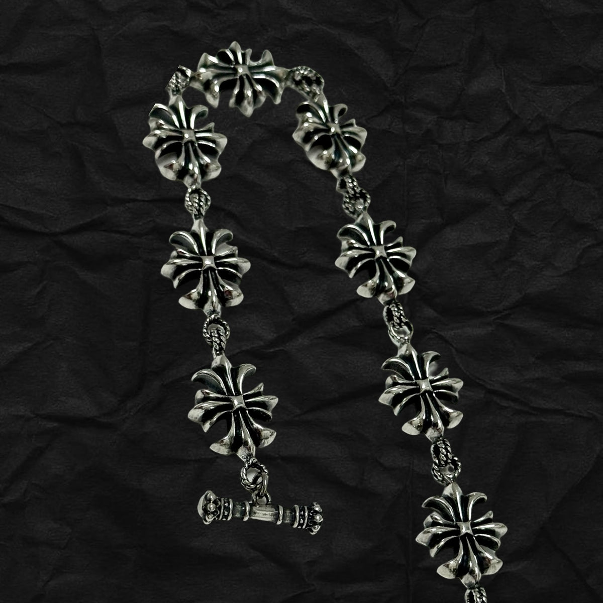 Floral Cross Bracelet 十字花OT扣手鏈