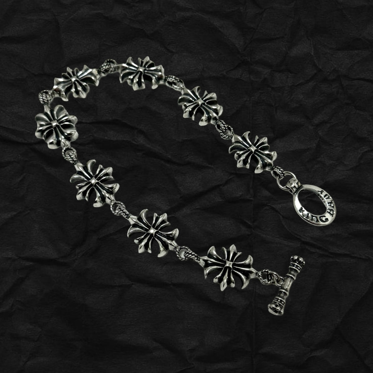 Floral Cross Bracelet 十字花OT扣手鏈