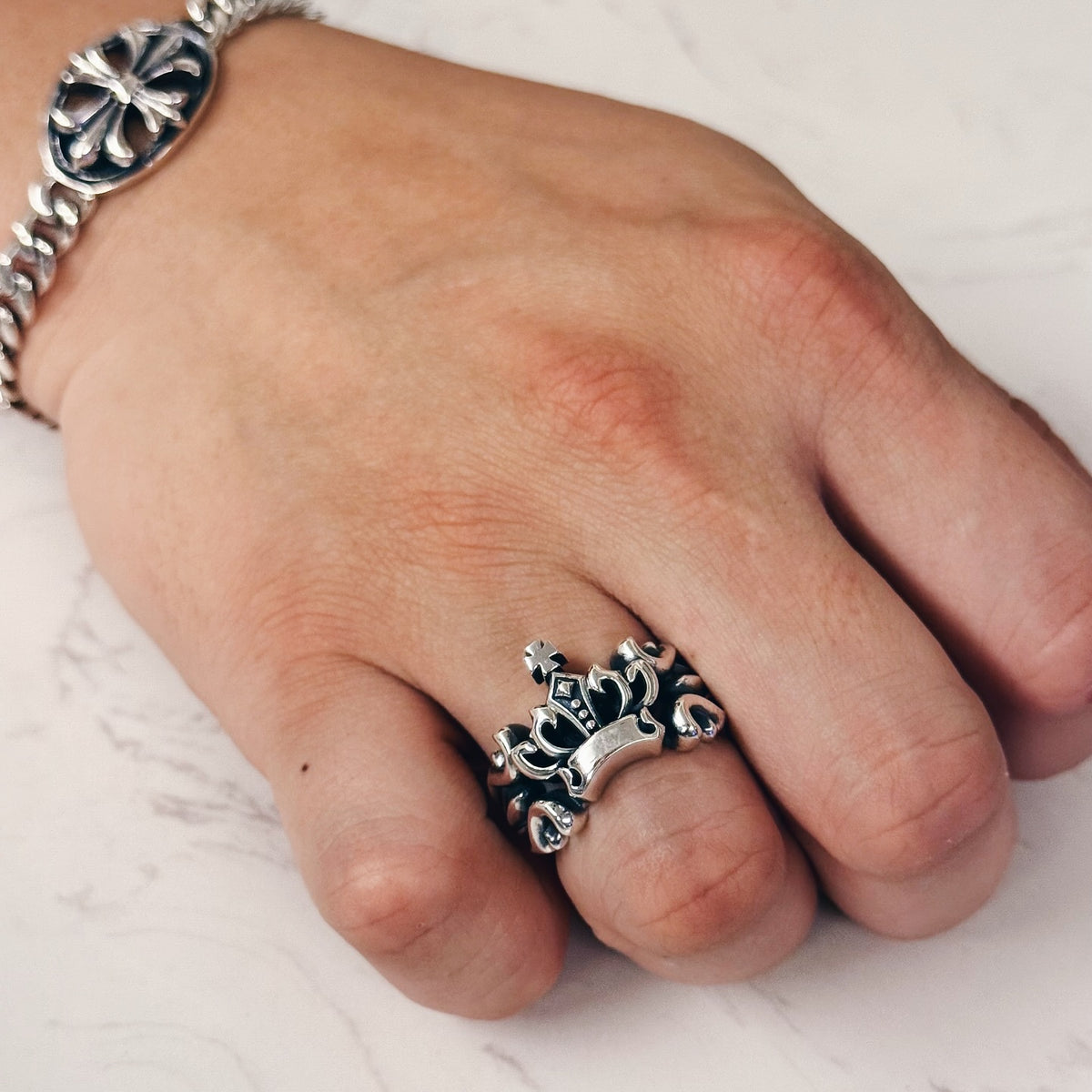 Cross Crown Ring 十字架皇冠戒指