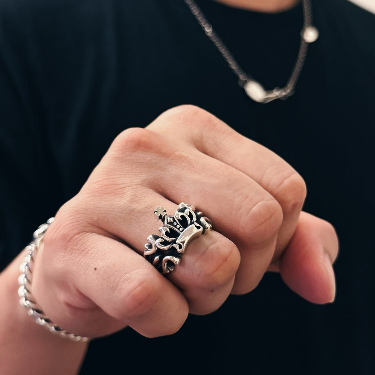 Cross Crown Ring 十字架皇冠戒指