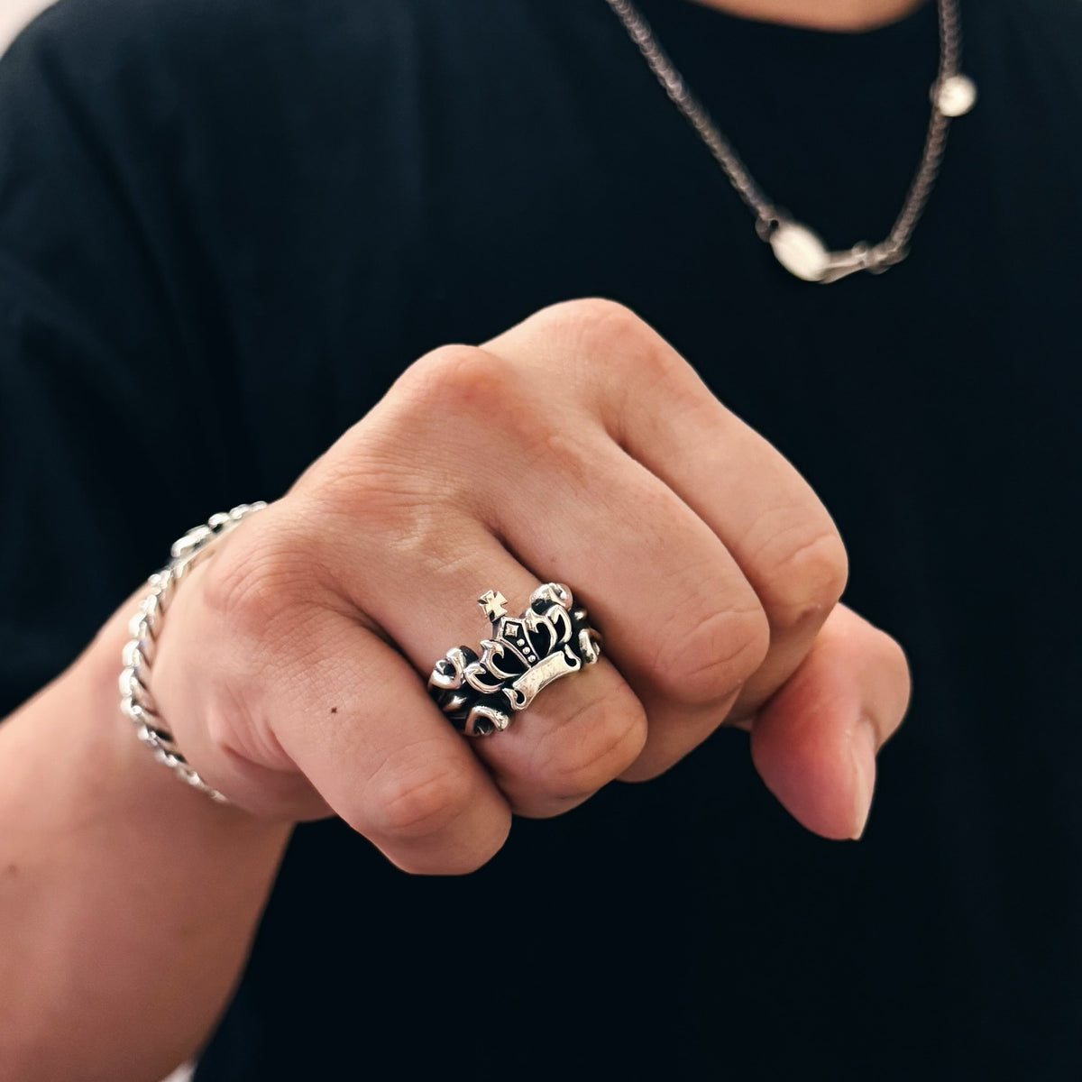 Cross Crown Ring 十字架皇冠戒指