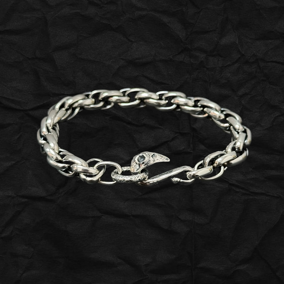 Crow Braided Rope Chain Bracelet 烏鴉扣編織粗麻繩手鏈
