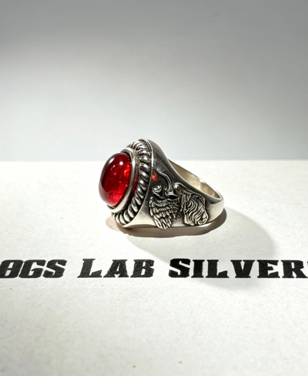 Red Garnet Angel Ring 石榴石天使戒指
