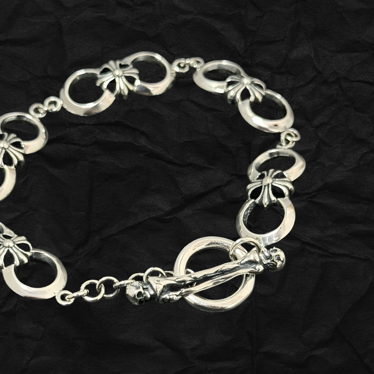 Floral Cross OT Toggle Bracelet 雙環十字花手鏈