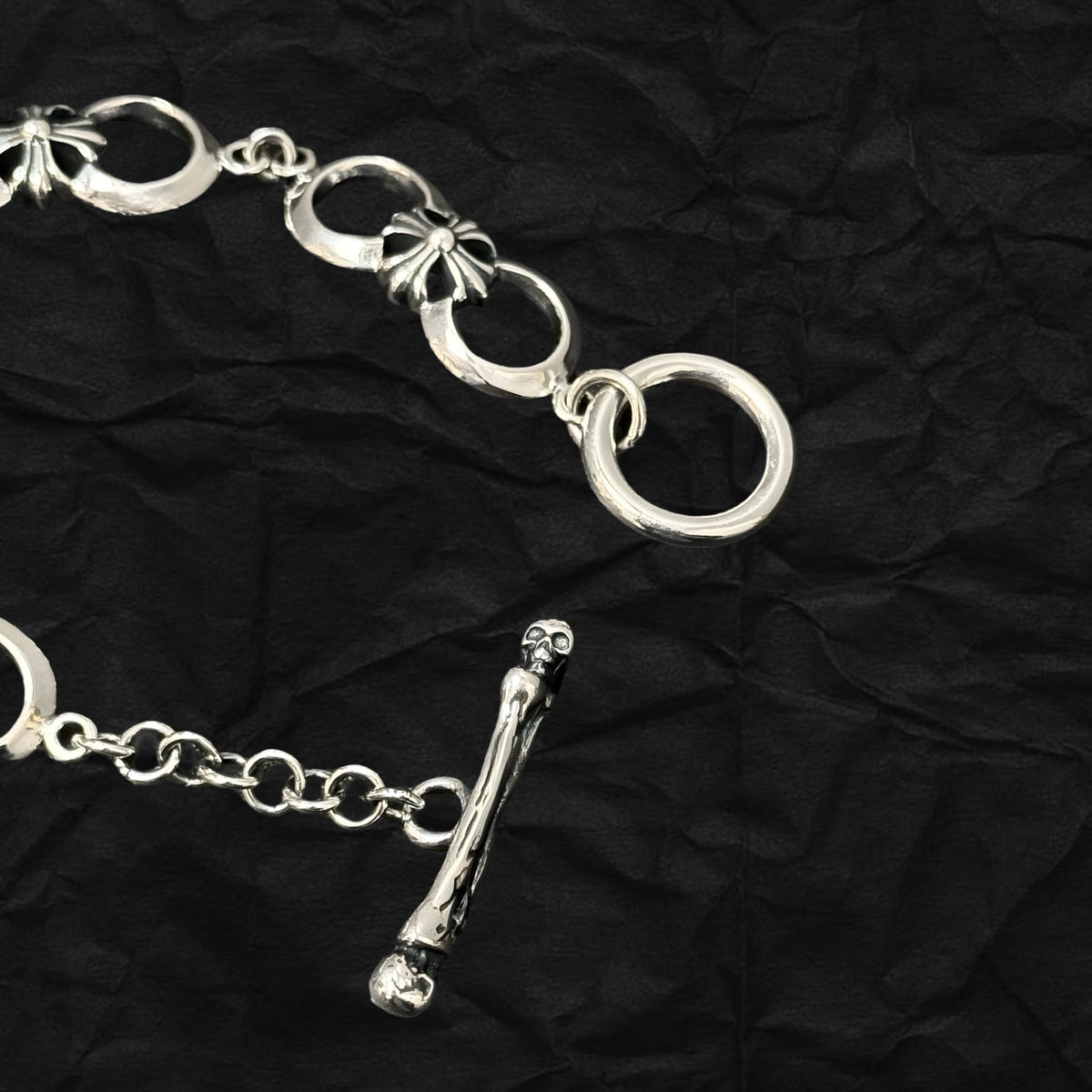 Floral Cross OT Toggle Bracelet 雙環十字花手鏈